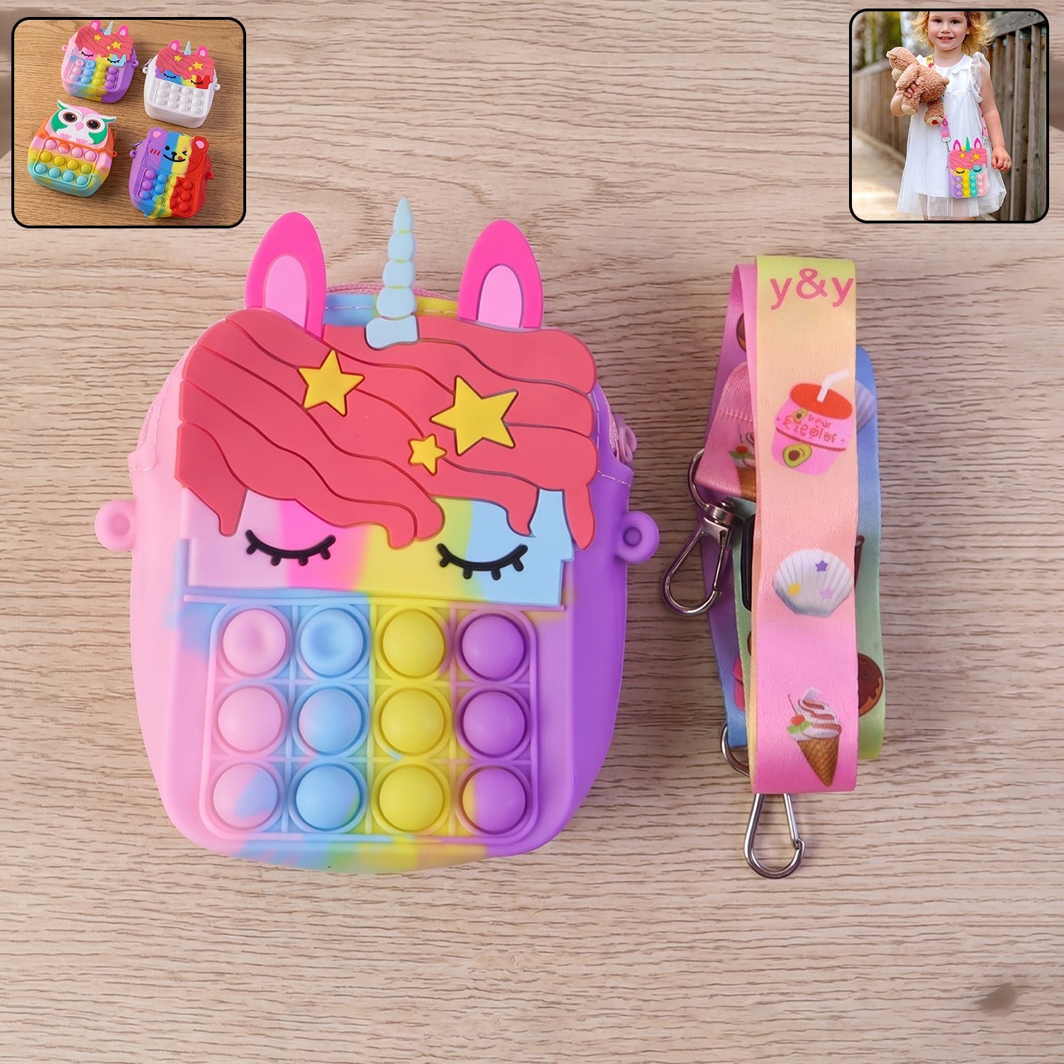 Kids Pop It Shoulder Bag – Fun Silicone Fidget Toy & Storage