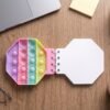 Push Bubble Pop It Fidget Diary Pastel Hexagon Notebook for Kids (1 Pc)