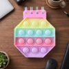 Push Bubble Pop It Fidget Diary Pastel Hexagon Notebook for Kids (1 Pc)