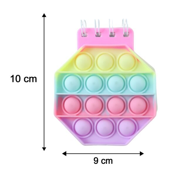 Push Bubble Pop It Fidget Diary Pastel Hexagon Notebook for Kids (1 Pc)