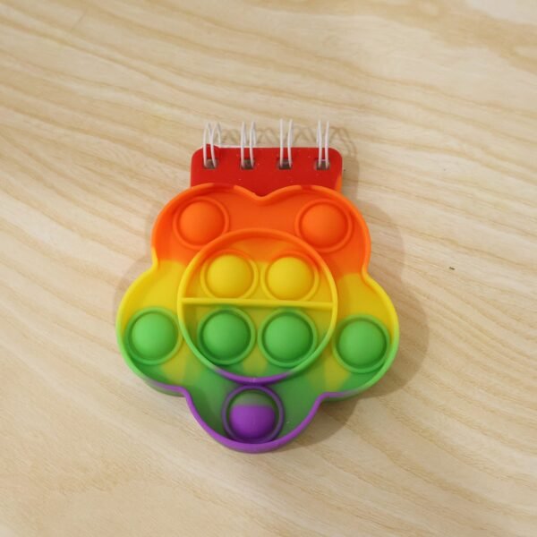 Rainbow Push Bubble Pop It Diary Fidget Notebook for Kids Silicone (1 Pc)