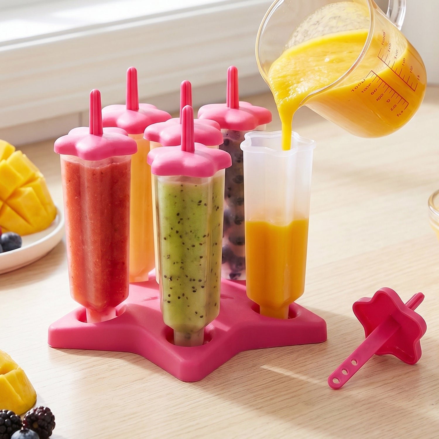 BPA-Free Plastic Ice Cream Molds – Set of 6 with Lids & Handles
