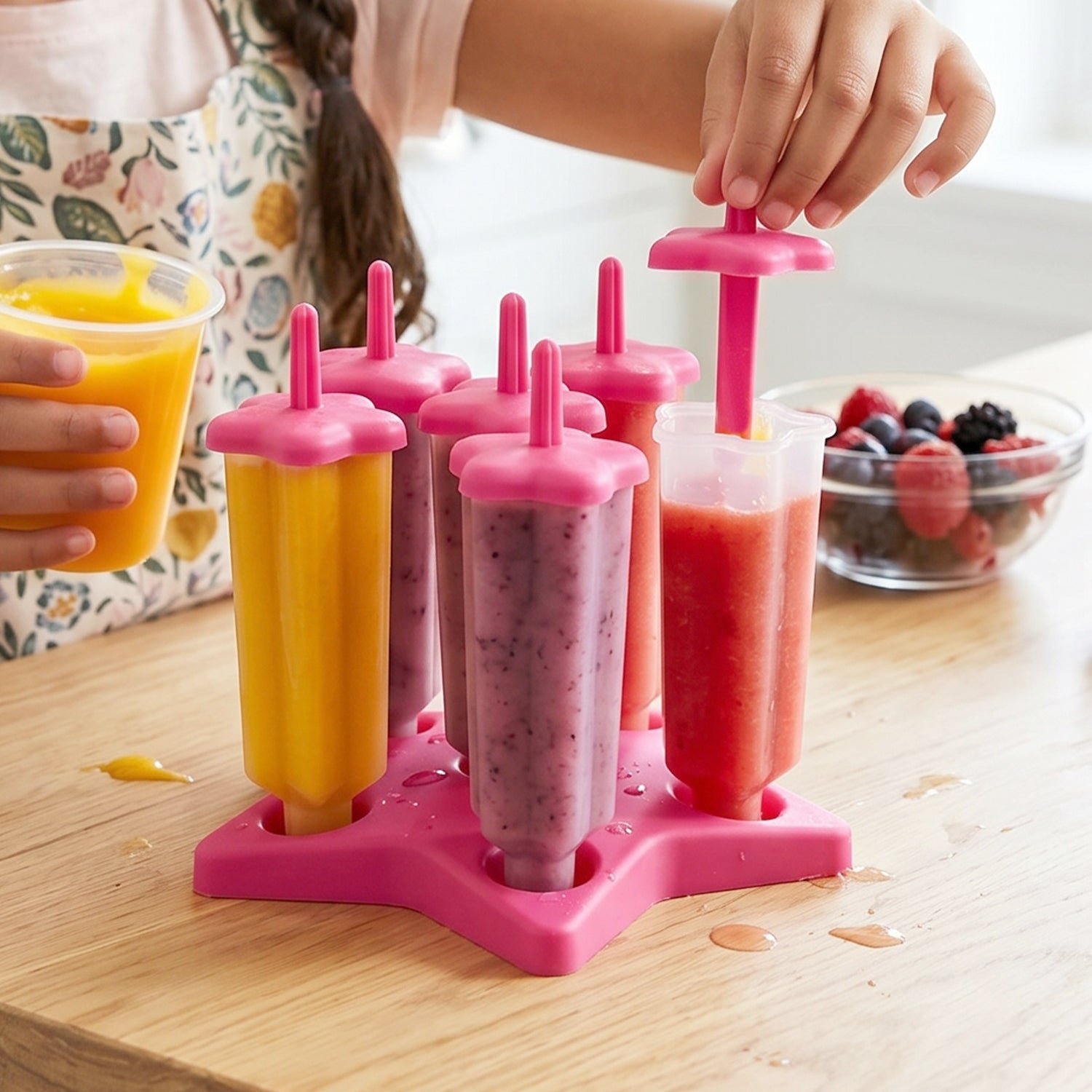 BPA-Free Plastic Ice Cream Molds – Set of 6 with Lids & Handles