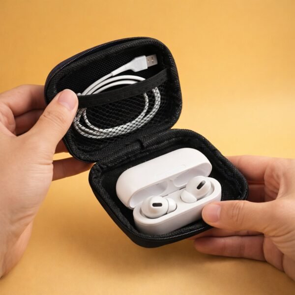Portable Earphone Case – Compact Travel Organizer for Gadgets