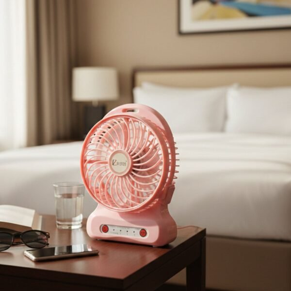 Portable USB Rechargeable Desk Fan – Compact Cooling with Speed Control