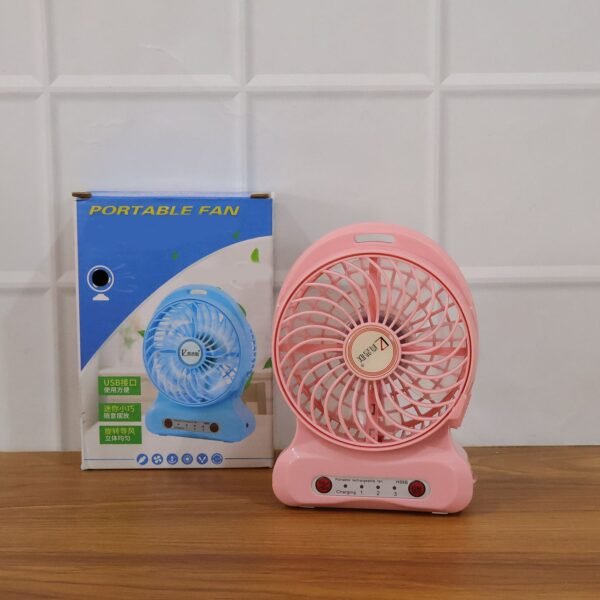 Portable USB Rechargeable Desk Fan – Compact Cooling with Speed Control