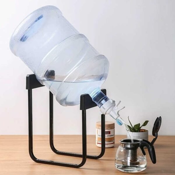PortableRackBottledWaterHolder-06.jpg Metal Water Can Bottle Dispenser Stand Heavy Duty Holder for 20 Litre (1 Set)