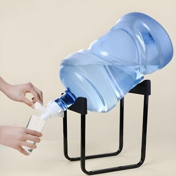 PortableRackBottledWaterHolder-07.jpg Metal Water Can Bottle Dispenser Stand Heavy Duty Holder for 20 Litre (1 Set)
