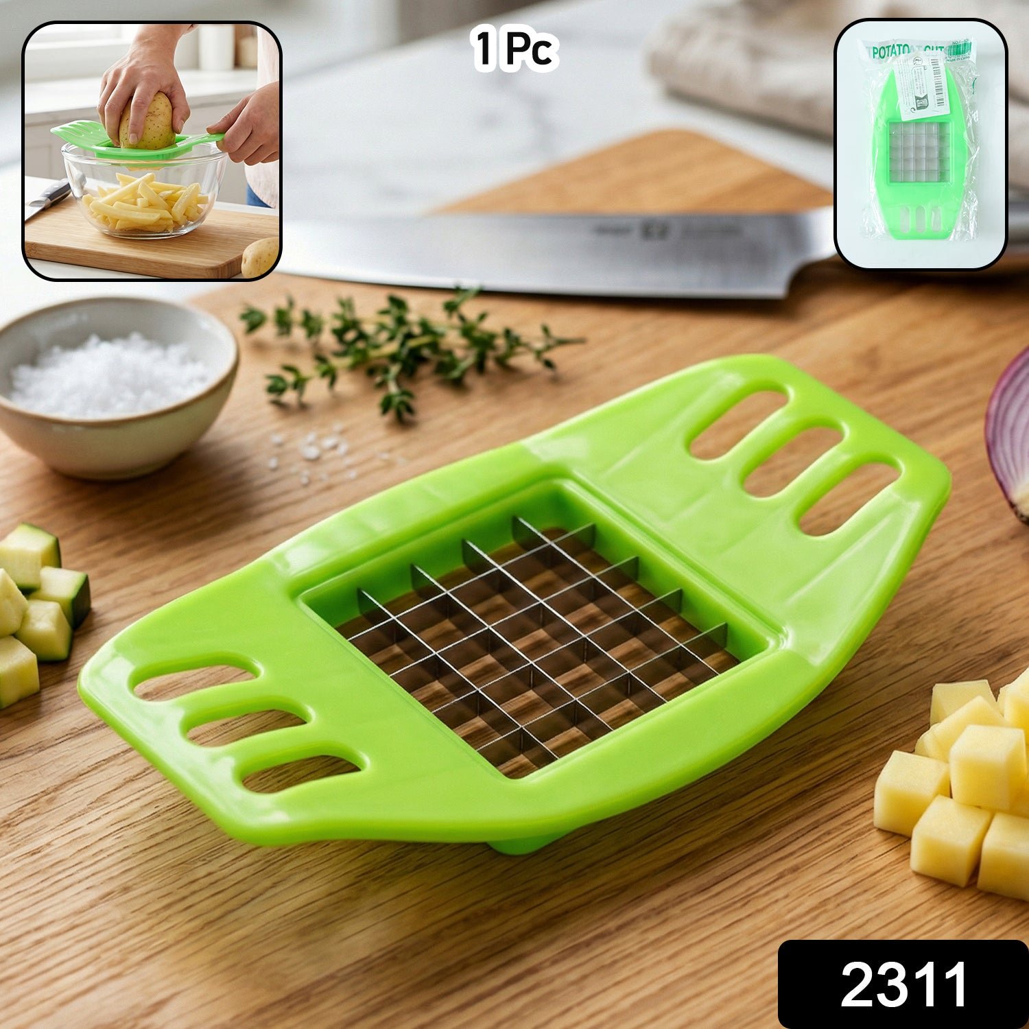Potato Fries Cutter – Stainless Steel Blades for Easy Slicing | Indo Glow
