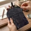 Leather Mini Zipper Pouch – Compact Coin & Card Organizer for Men & Women