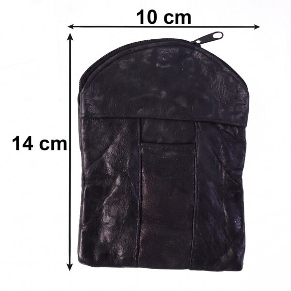 Leather Mini Zipper Pouch – Compact Coin & Card Organizer for Men & Women