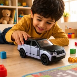 Light and Sound Metal Pull Back Car Toy, Die Cast SUV Model for Kids (1 Pc)