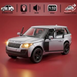 Light and Sound Metal Pull Back Car Toy, Die Cast SUV Model for Kids (1 Pc)