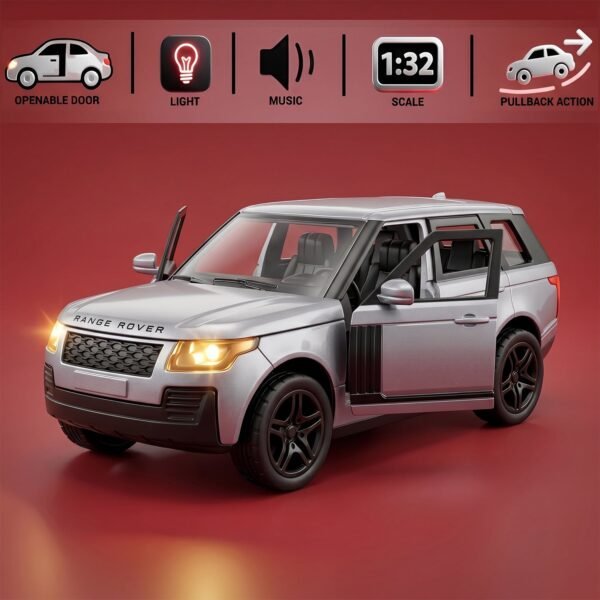 PremiumCarToyforKids-05 Light and Sound Metal Pull Back Car Toy, Die Cast SUV Model for Kids (1 Pc)