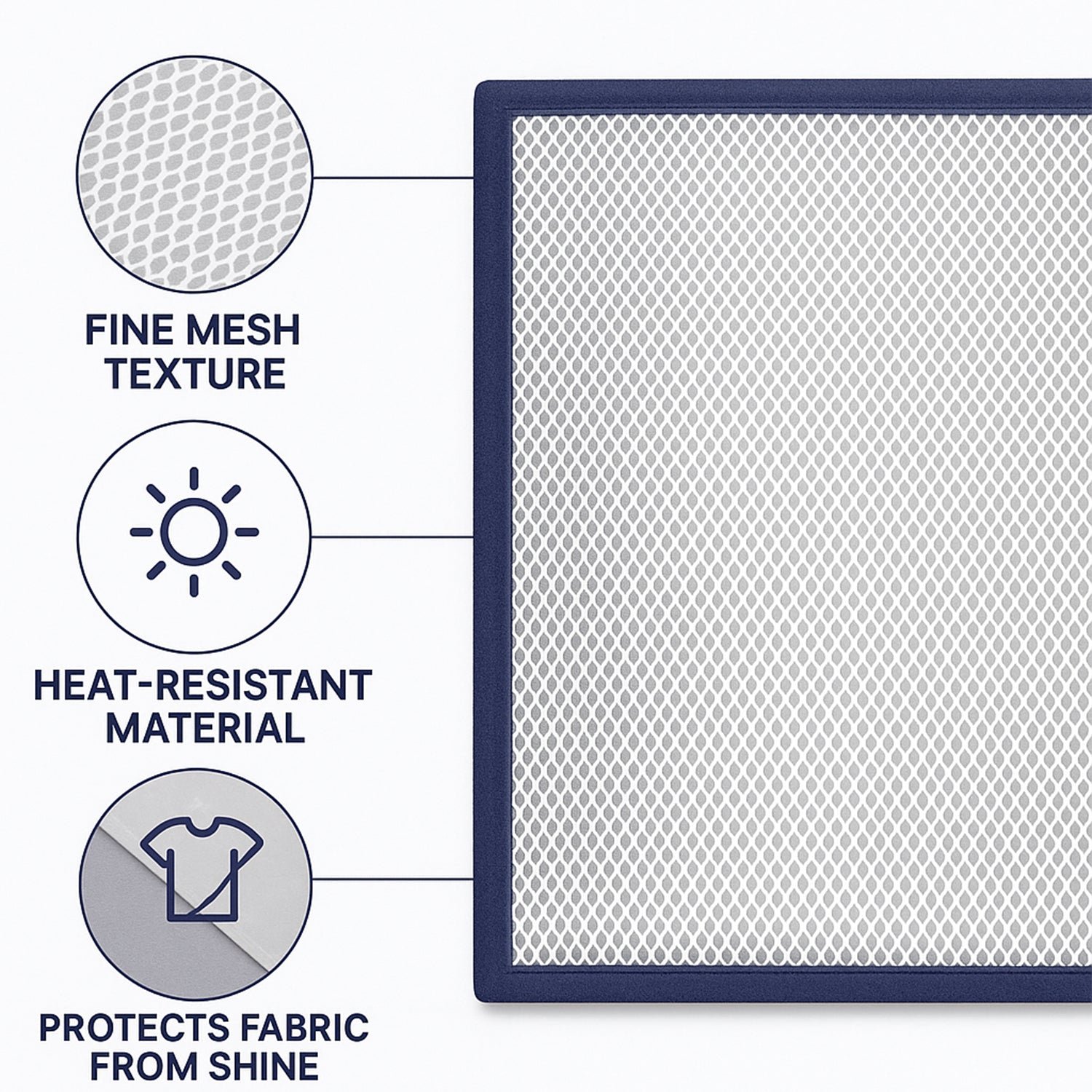 Press-Net-04 Heat-Resistant Ironing Mesh Press Cloth – 65x40 cm Protective Net