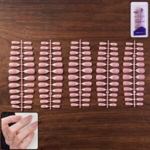 Artificial Nail Tips Set – Elegant French Manicure at Home