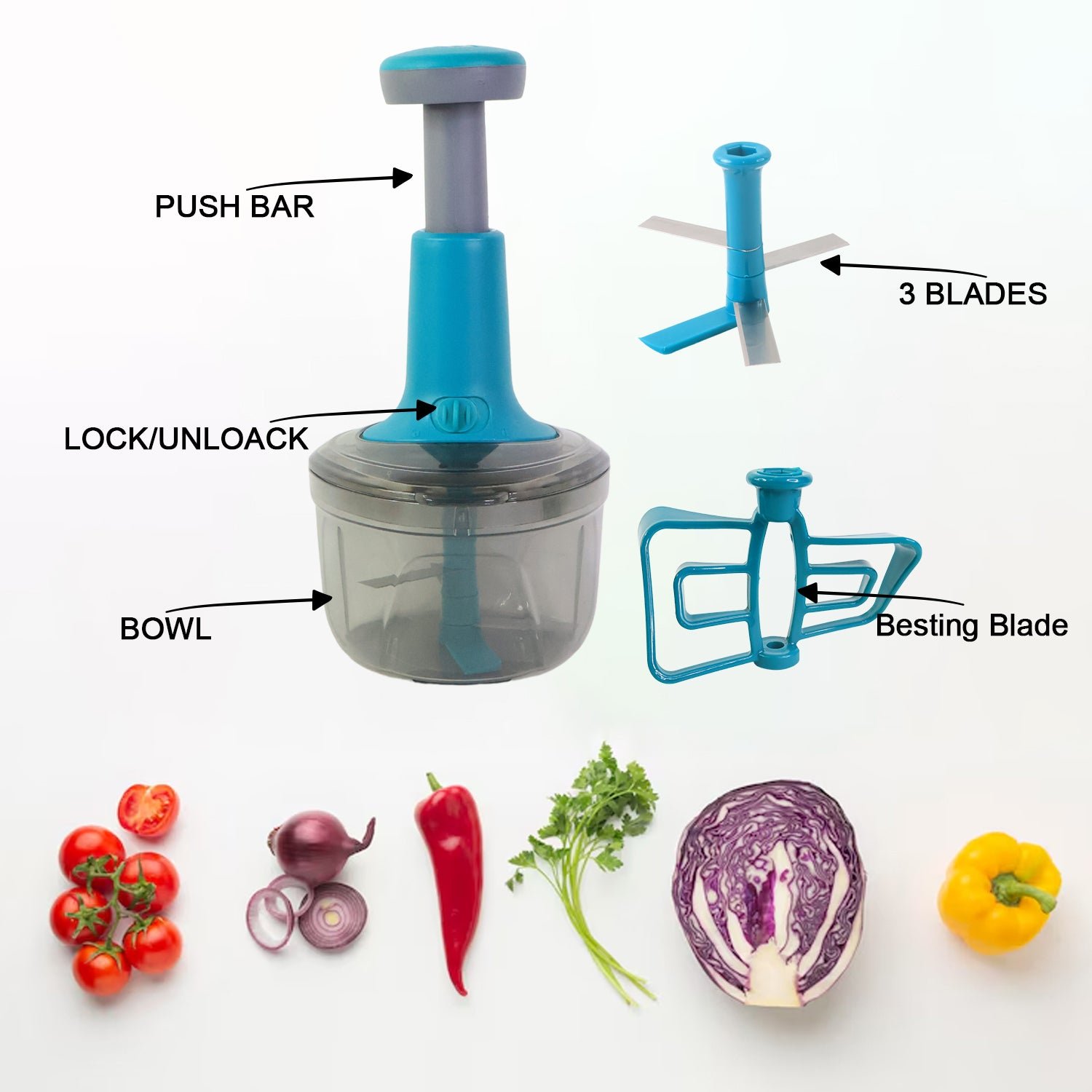 Push-chopper-03 Push Chopper – Quick & Easy Manual Vegetable Cutter