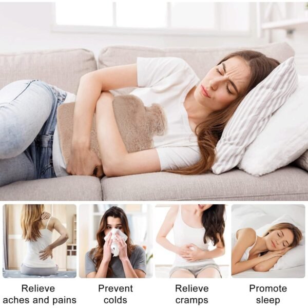 PVC Hot Water Bag – Soft Fur Cover for Pain Relief & Warmth