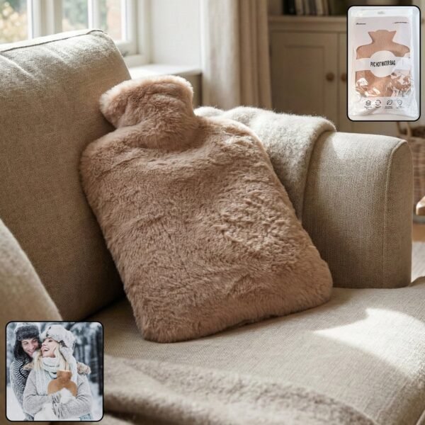 PVC Hot Water Bag – Soft Fur Cover for Pain Relief & Warmth