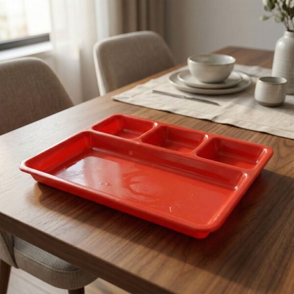 Multipurpose Compartment Serving Tray – 32×25 Cm Durable Sectioned Plate