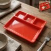 Multipurpose Compartment Serving Tray – 32×25 Cm Durable Sectioned Plate