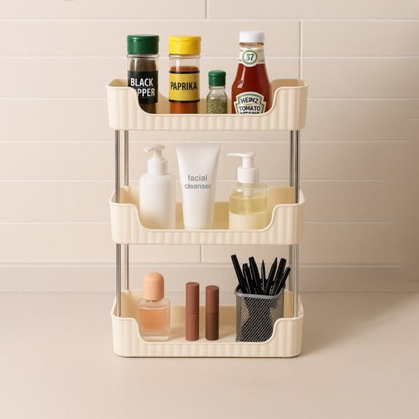 3-Tier Storage Organizer Rack – Compact & Versatile Shelf
