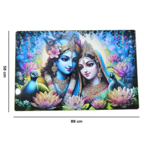 Radha Krishna Wall Frame – Vibrant Spiritual Artwork for Home