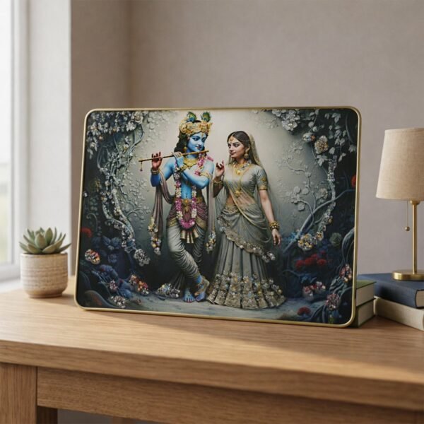 Radha Krishna Wall Frame – Elegant Spiritual Home Decor