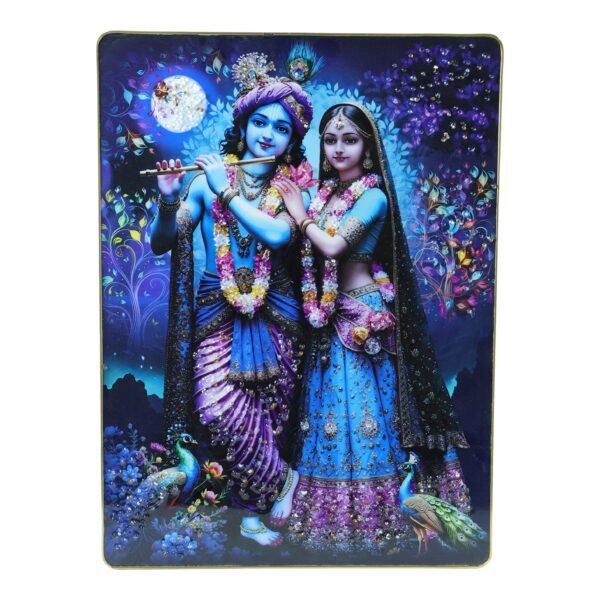 RadhaKrishnawallPainting03-04 Radha Krishna Wall Frame – Divine Moonlight Artistic Decor
