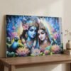 Radha Krishna Wall Frame – Vibrant Spiritual Artwork for Home