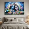 Radha Krishna Wall Frame – Vibrant Spiritual Artwork for Home