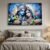 Radha Krishna Wall Frame – Vibrant Spiritual Artwork for Home
