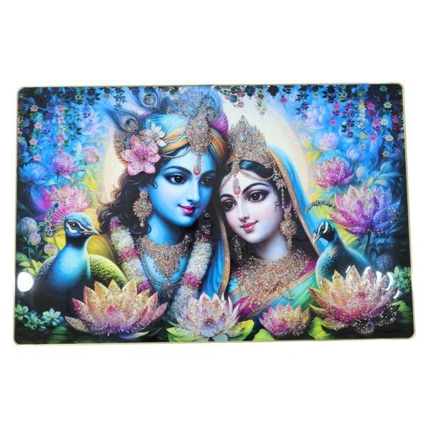 Radha Krishna Wall Frame – Vibrant Spiritual Artwork for Home