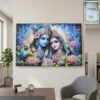 Radha Krishna Wall Frame – Vibrant Spiritual Artwork for Home