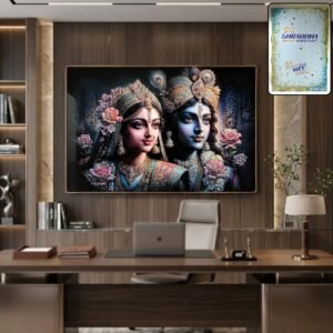 Radha Krishna Wall Frame – Elegant Spiritual Home Decor