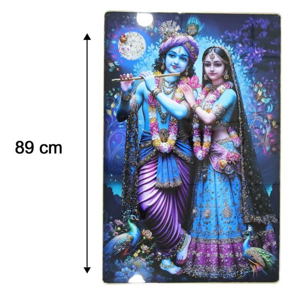 Radha Krishna Wall Frame – Large Artistic Decor for Devotees