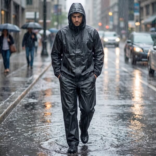 Waterproof EVA Rain Coat Set – Hooded Jacket & Pant for Monsoon