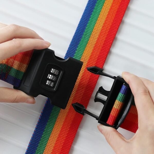 Rainbow Luggage Strap – Secure & Identify Your Bags with Lock