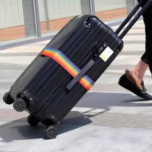 Rainbow Luggage Strap – Secure & Identify Your Bags with Lock