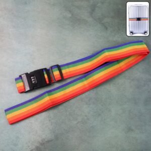 Rainbow Luggage Strap – Secure & Identify Your Bags with Lock
