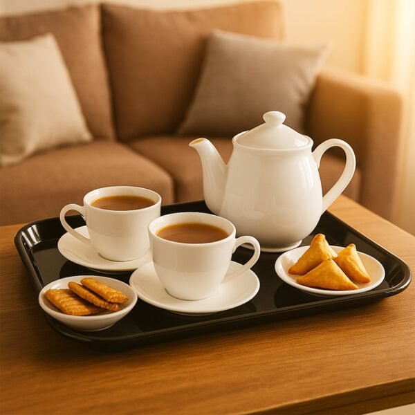 Plastic Serving Tray – 40x30 cm Durable & Break-Resistant Black