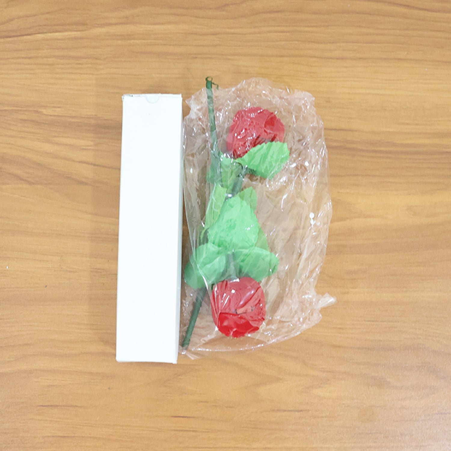 Artificial Rose Ring Box Set – 2 Piece Flower-Shaped Gift