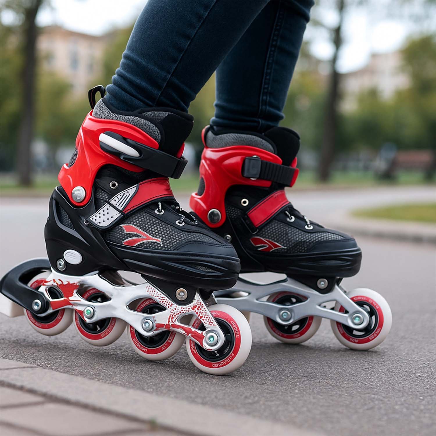 Adjustable Inline Skates – Medium Size with Aluminum Frame