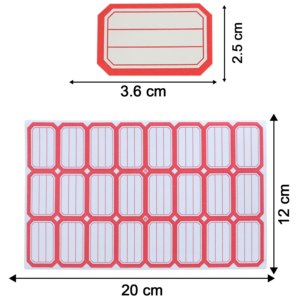Self-Adhesive Label Stickers – 50 Red & White Sheets for Easy Organization