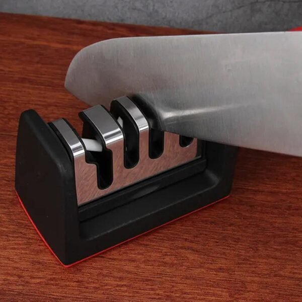 4 Stage Knife Sharpener Tool for Kitchen Knives with Non Slip Handl...