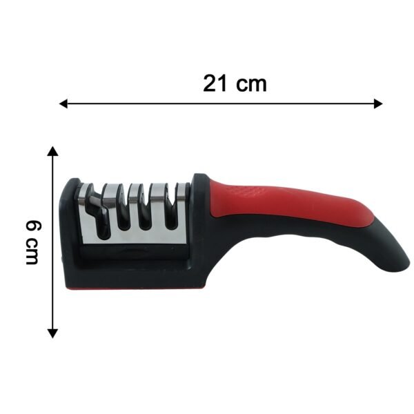 4 Stage Knife Sharpener Tool for Kitchen Knives with Non Slip Handl...