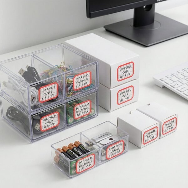 Self-Adhesive Label Stickers – Durable Rectangular for Organisation