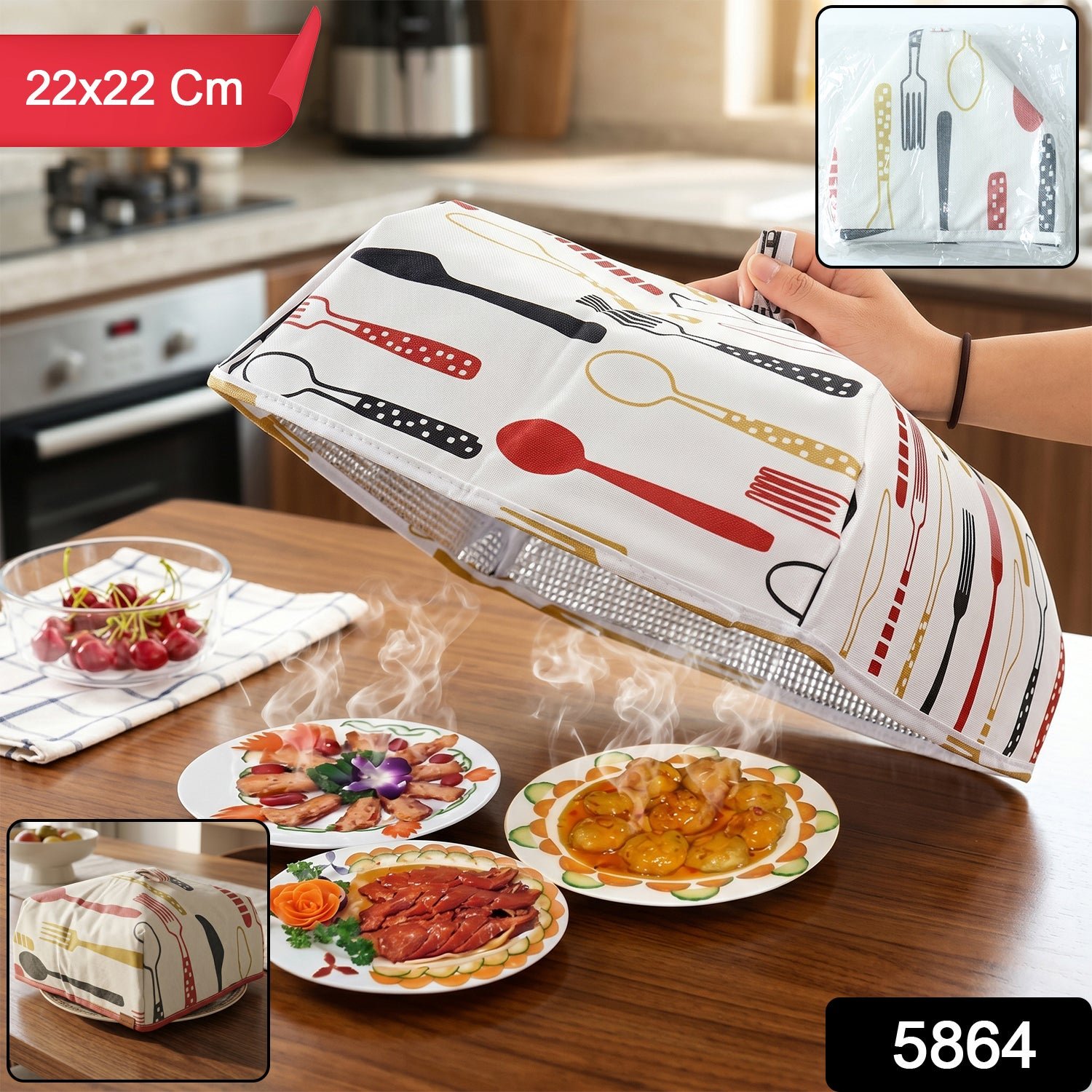 Reusable Food Cover – Small Size Foldable Dish Lid | CookAura