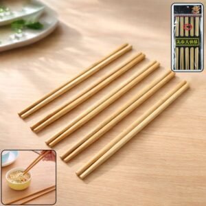 Bamboo Chopsticks Set – Premium Reusable 5 Pairs for Dining