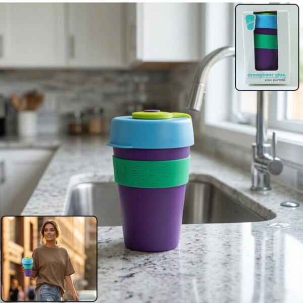Reusable Colorful Travel Mug – Spill-resistant & Stylish 400 ML